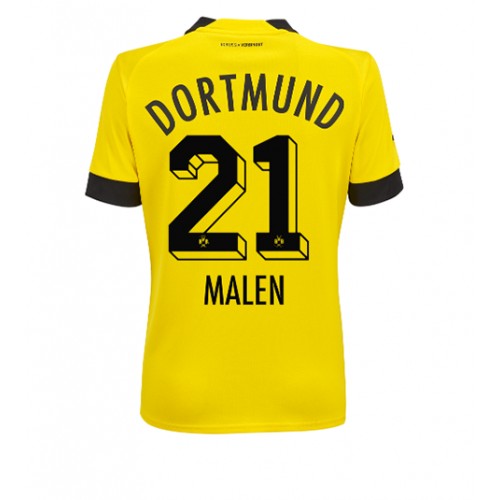 Fotbalové Dres Borussia Dortmund Donyell Malen #21 Dámské Domácí 2022-23 Krátký Rukáv